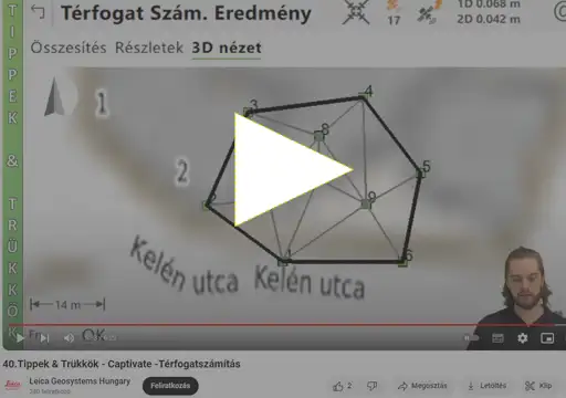 Captivate -Térfogatszámítás-Oktató-videók-tippek-trükkök-Youtube Csatorna-Leica-Geosystems-Hungary-Magyarország